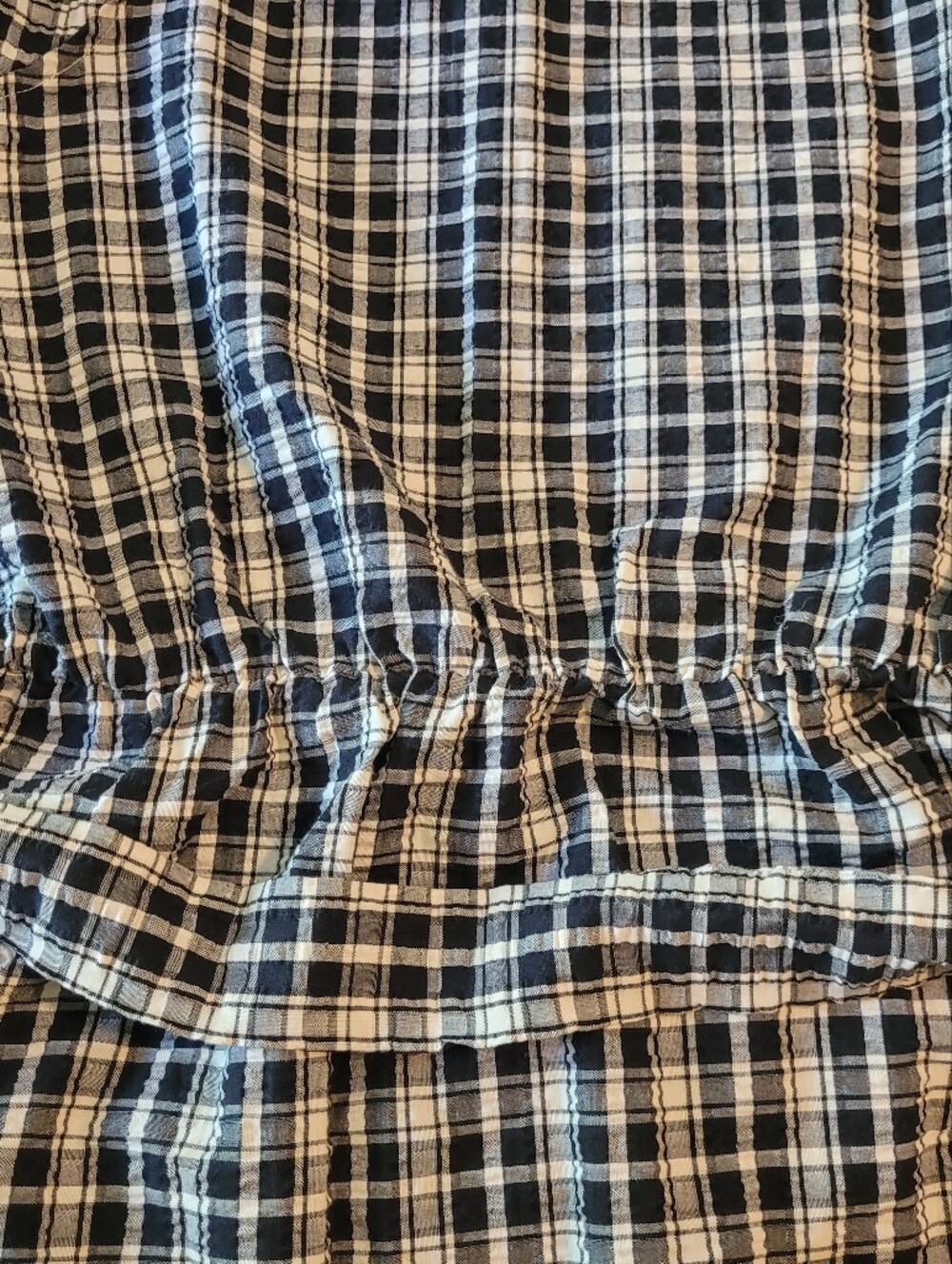 A New Day Black and Cream Plaid Wrap Midi Dress - Picture 13 of 14